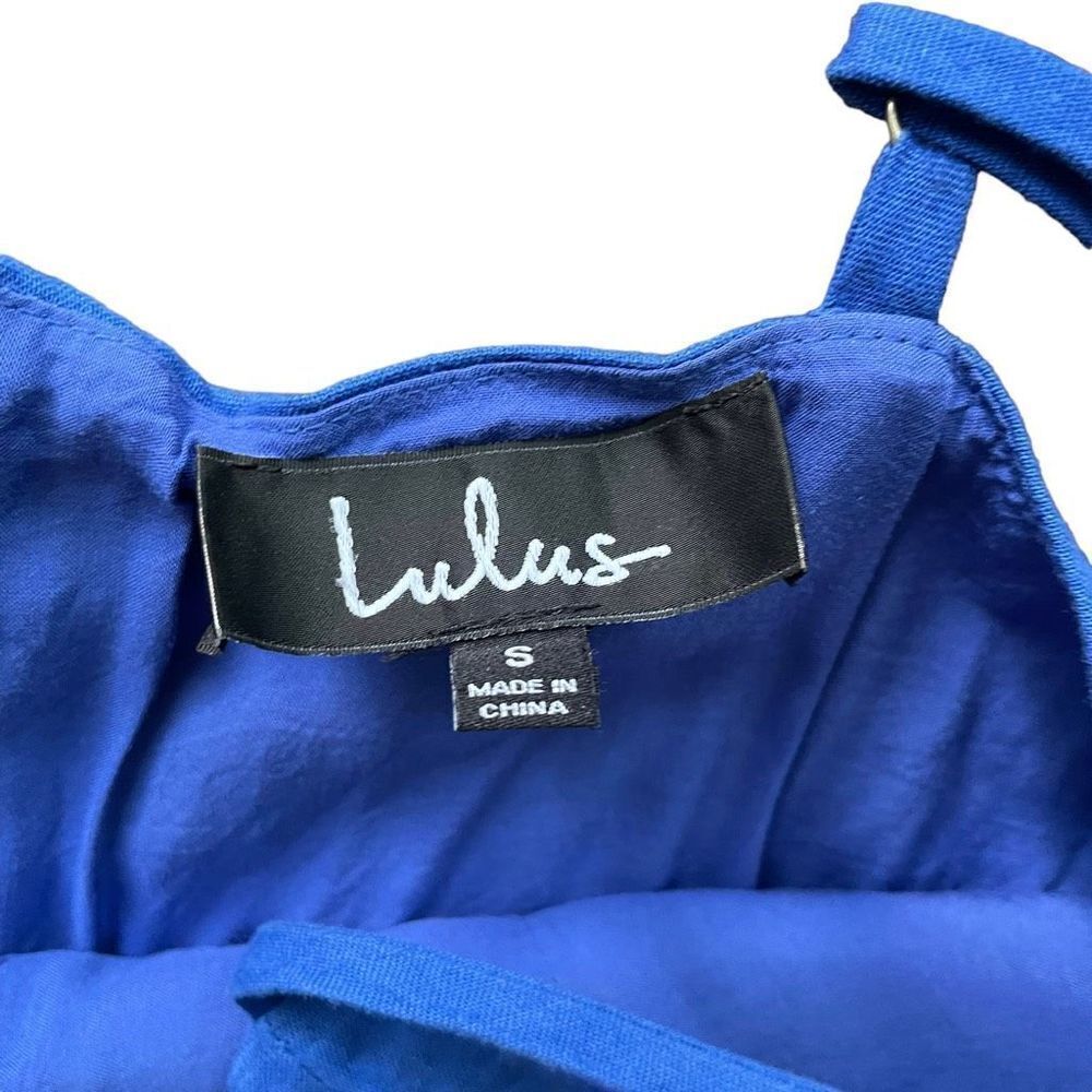Lulus Brielle Skater Dress Ruffle Blue Size Small - Picture 7 of 7